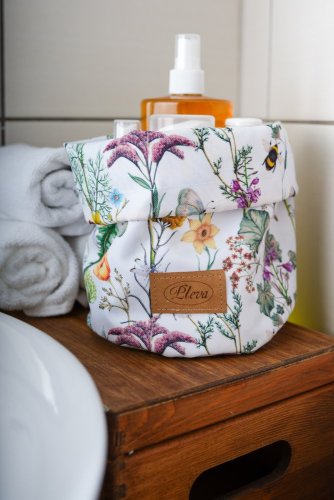 Fabric Cosmetic Organizer Bag, various patterns - Pattern: Meadow