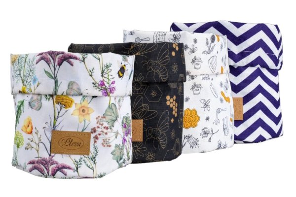 Fabric Cosmetic Organizer Bag, various patterns - Pattern: Dark bee design