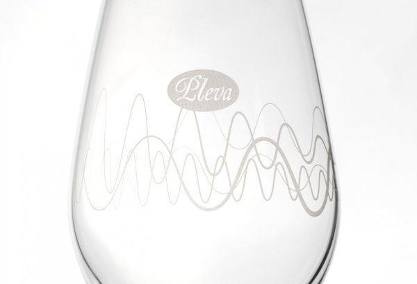 Mead glasses from Pleva - Honigweinglas: 1 pc with wavy lines + 1 pc with a castle