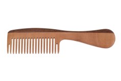 Wooden comb with handle, handmade