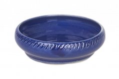 Ceramic candle holder - dark blue bowl