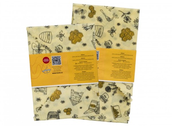 Voskovaný ubrousek - Včelí svět Hanky Plevové, různé velikosti - Velikost voskovaného ubrousku: 30x30 cm
