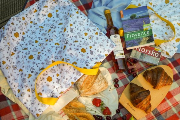 Waschbare Tasche aus robustem Material, verschiedene Muster - Muster: Blau-weiße Zickzack-Streifen