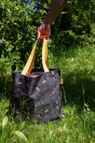 Waschbare Tasche aus robustem Material, verschiedene Muster - Muster: Blau-weiße Zickzack-Streifen