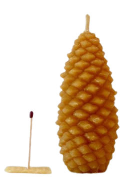 Beeswax candle, Hand Poured - thick cone