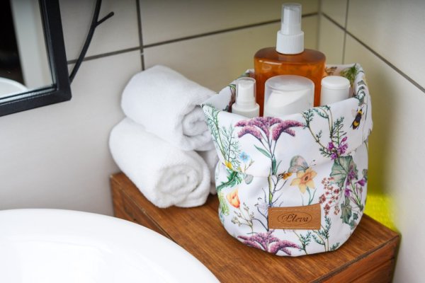 Fabric Cosmetic Organizer Bag, various patterns - Pattern: Dark bee design