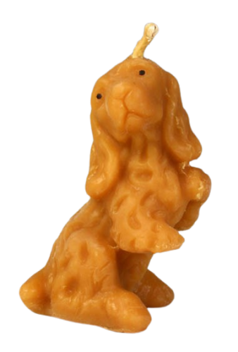 Beeswax candle, Hand Poured - dog, cocker