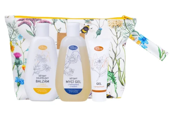 Children's natural cosmetics in a pouch, various patterns - Pattern: Bee design by Hana Foff Plevová