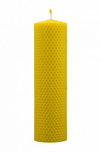 Svíčka ze včelího vosku Pleva, šíře 50mm, různé výšky - Výška svíčky: 100 mm
