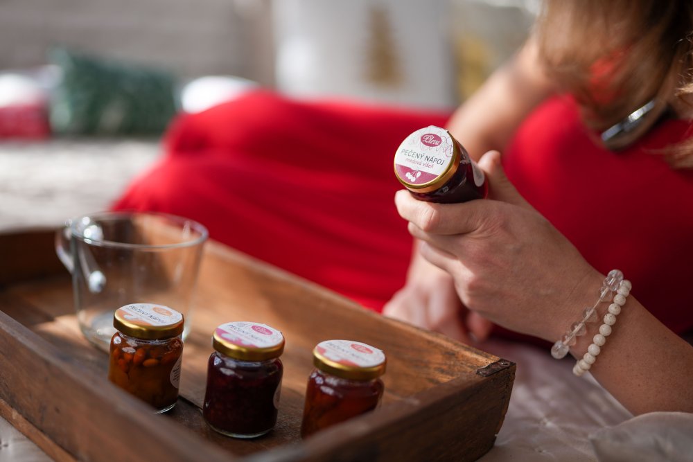 Sada 4 druhů pečených ovocných čajů s medem, Pleva