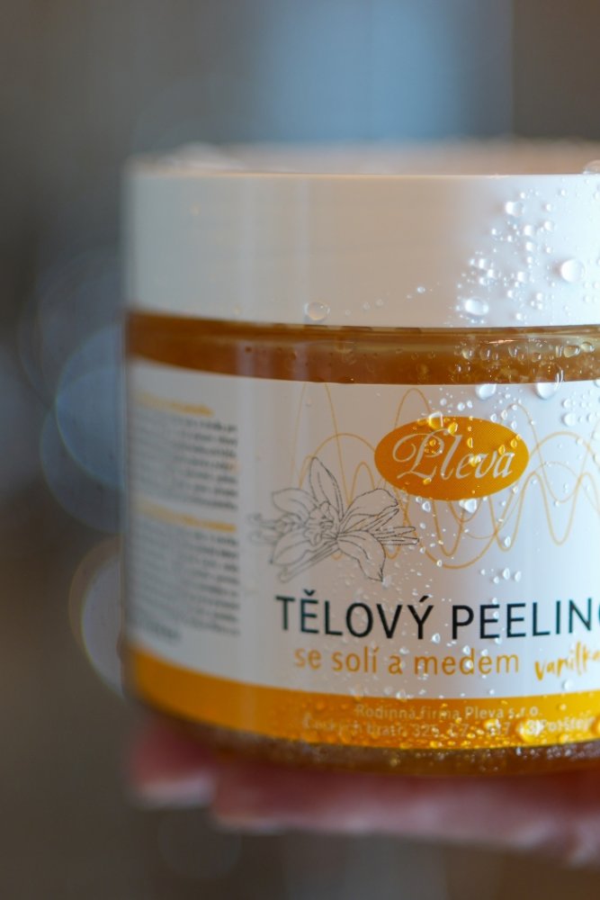 Tělový peeling se solí a medem - vanilka, Pleva