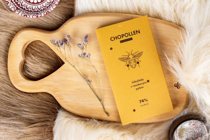  Chopollen - BIO hořká čokoláda s rouskovým pylem, Pleva
