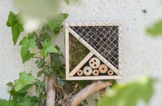 Hmyzí hotel pro užitečný hmyz a včelky samotářky - čtverec