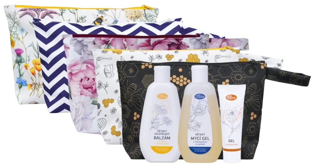 Dětská přírodní kosmetika v taštičce, různé vzory, Pleva