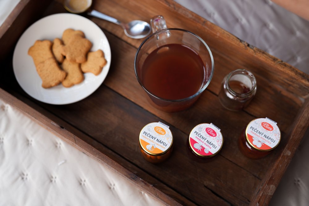 Sada 4 druhů pečených ovocných čajů s medem, Pleva